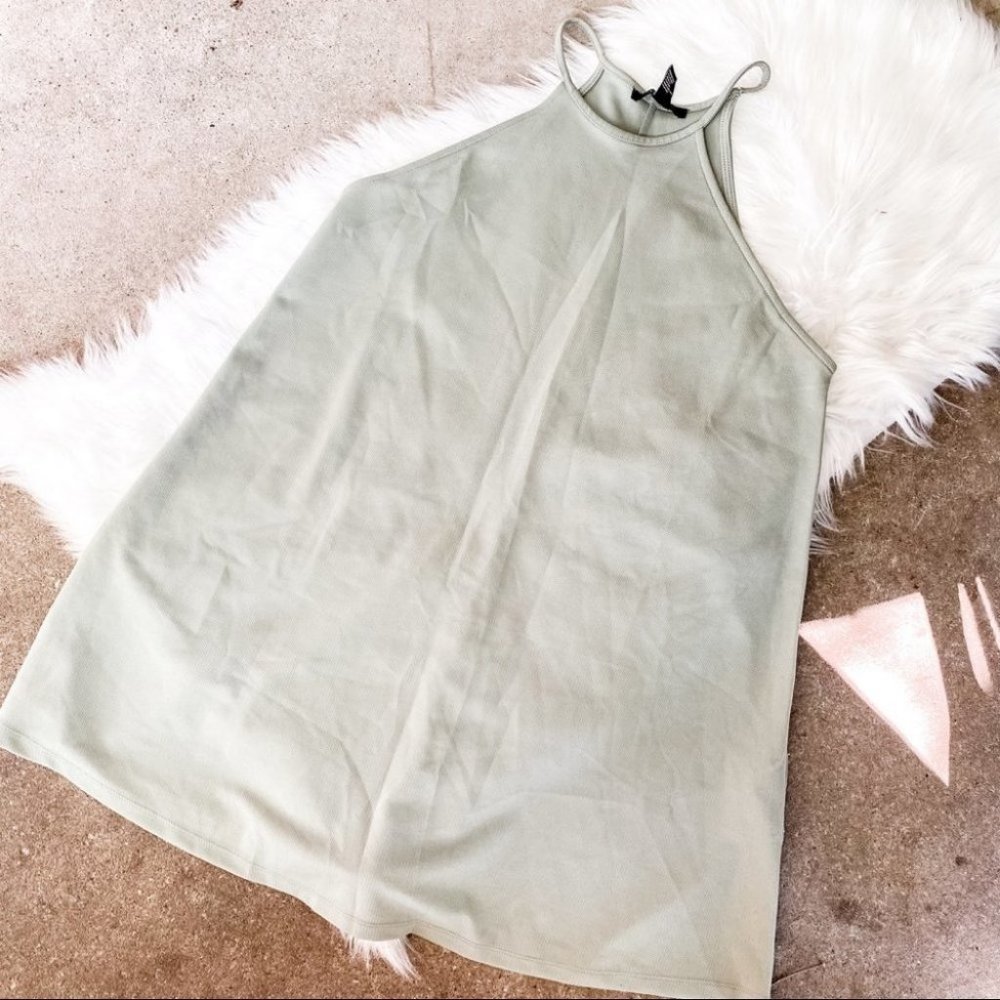 Forever 21 Sage Cut In Halter Dress
